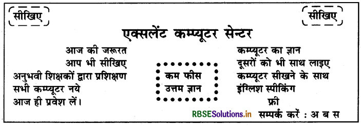 RBSE Class 10 Hindi Rachana विज्ञापन-लेखन 21