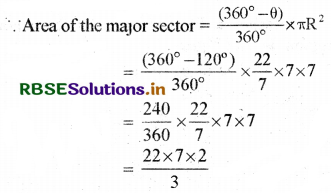 RBSE Class 10 Maths Important Questions Chapter 12 Areas related to Circles SAQ Q7
