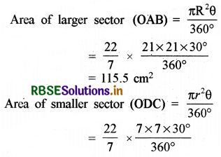 RBSE Solutions for Class 10 Maths Chapter 12 Areas Related to Circles Ex 12.3 Q14.1