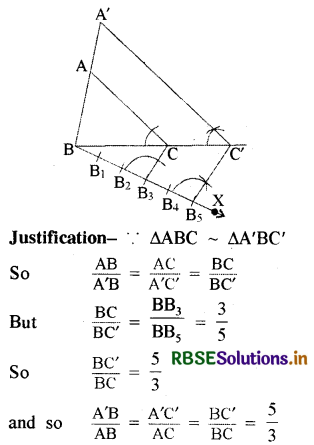 RBSE Class 10 Maths Important Questions Chapter 11 Constructions SAQ Q6