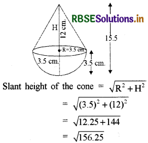 RBSE Solutions for Class 10 Maths Chapter 13 Surface Areas and Volumes Ex 13.1 Q3