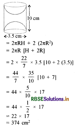 RBSE Solutions for Class 10 Maths Chapter 13 Surface Areas and Volumes Ex 13.1 Q9.1