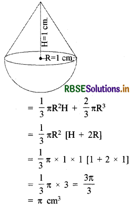 RBSE Solutions for Class 10 Maths Chapter 13 Surface Areas and Volumes Ex 13.2 Q1