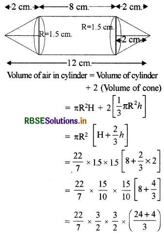 RBSE Solutions for Class 10 Maths Chapter 13 Surface Areas and Volumes Ex 13.2 Q2