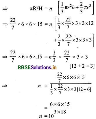 RBSE Solutions for Class 10 Maths Chapter 13 Surface Areas and Volumes Ex 13.3 Q5.1