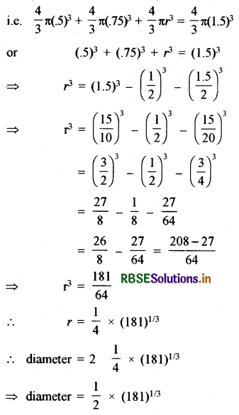 RBSE Class 10 Maths Important Questions Chapter 13 Surface Areas and Volumes LAQ Q1