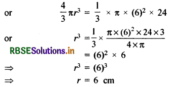 RBSE Class 10 Maths Important Questions Chapter 13 Surface Areas and Volumes SAQ Q7