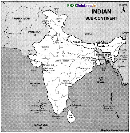 RBSE Solutions for Class 9 Social Science Geography Chapter 1 India-Size and Location-1