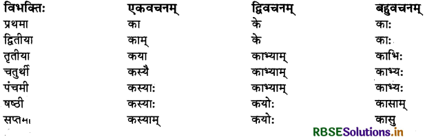 RBSE Class 10 Sanskrit व्याकरणम् शब्दरूपाणि 25