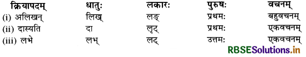 RBSE Class 10 Sanskrit व्याकरणम् धातुरूपाणि 30