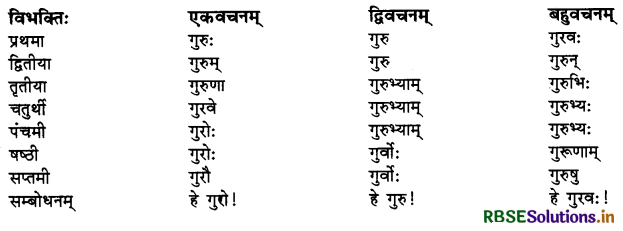 RBSE Class 10 Sanskrit व्याकरणम् शब्दरूपाणि 6