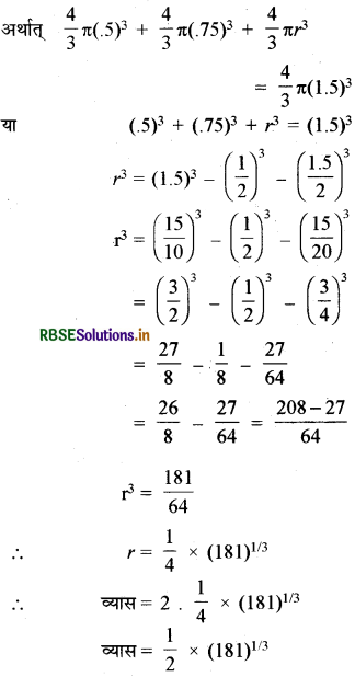 RBSE Class 10 Maths Important Questions Chapter 13 पृष्ठीय क्षेत्रफल एवं आयतन 10