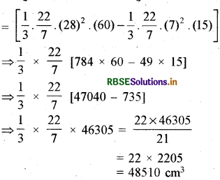 RBSE Class 10 Maths Important Questions Chapter 13 पृष्ठीय क्षेत्रफल एवं आयतन 13