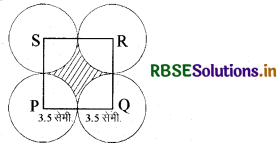 RBSE Class 10 Maths Important Questions Chapter 12 वृतों से संबंधित क्षेत्रफल 15