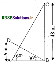 RBSE Class 10 Maths Important Questions Chapter 9 त्रिकोणमिति का अनुप्रयोग 16