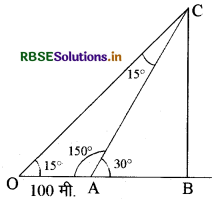 RBSE Class 10 Maths Important Questions Chapter 9 त्रिकोणमिति का अनुप्रयोग 5