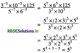 RBSE Solutions for Class 8 Maths Chapter 12 Exponents and Powers Ex 12.1 2