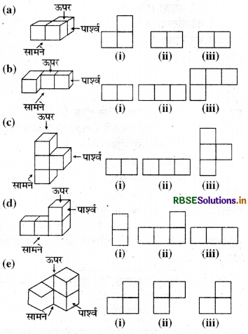 RBSE Solutions for Class 8 Maths Chapter 10 ठोस आकारों का चित्रण Ex 10.1 6