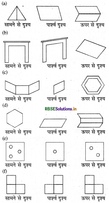 RBSE Solutions for Class 8 Maths Chapter 10 ठोस आकारों का चित्रण Ex 10.1 9