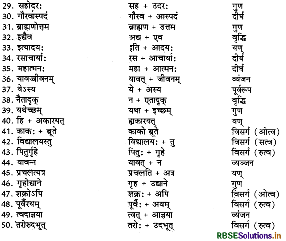 RBSE Class 9 Sanskrit व्याकरणम् सन्धिकार्यम् 9