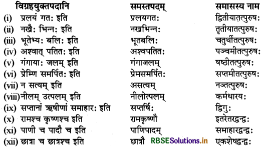 RBSE Class 9 Sanskrit व्याकरणम् समास-ज्ञानम् 2