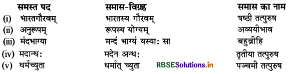 RBSE Class 9 Sanskrit व्याकरणम् समास-ज्ञानम् 4