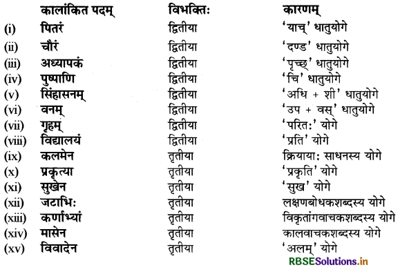 RBSE Class 9 Sanskrit व्याकरणम् कारकम् 4