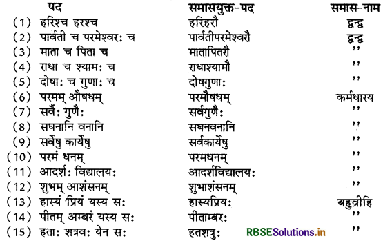 RBSE Class 9 Sanskrit व्याकरणम् समास-ज्ञानम् 6