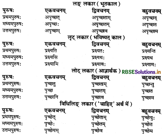 RBSE Class 9 Sanskrit व्याकरणम् धातुरूपाणि 18