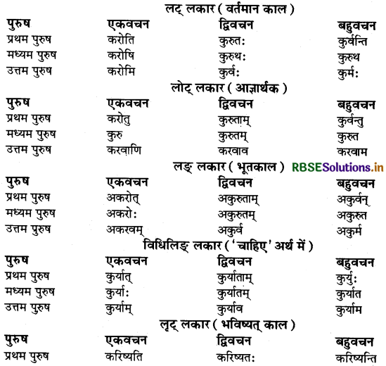 RBSE Class 9 Sanskrit व्याकरणम् धातुरूपाणि 19