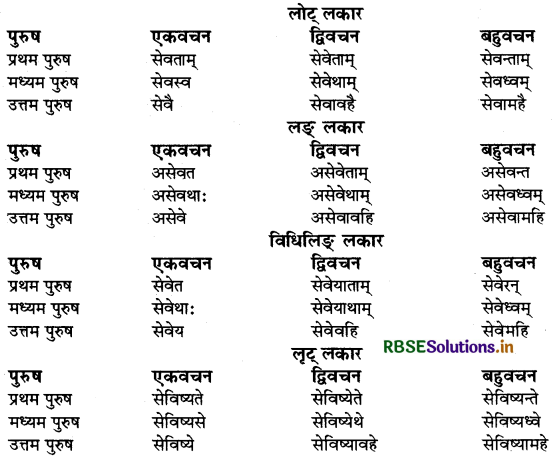 RBSE Class 9 Sanskrit व्याकरणम् धातुरूपाणि 26