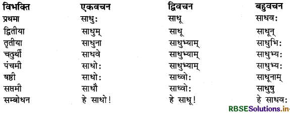 RBSE Class 9 Sanskrit व्याकरणम् शब्दरूपाणि 3