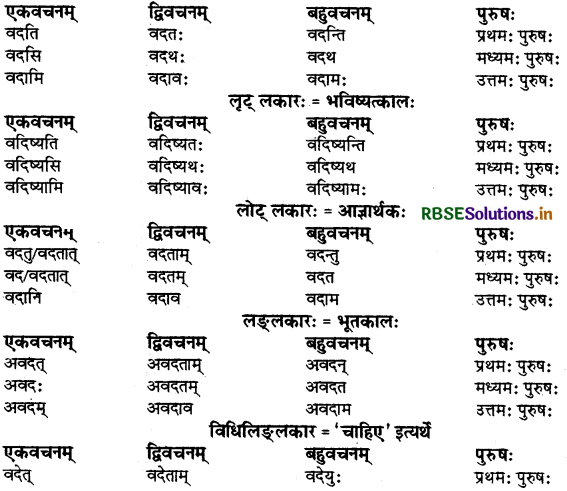 RBSE Class 9 Sanskrit व्याकरणम् धातुरूपाणि 53
