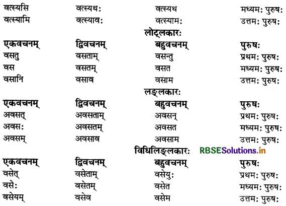 RBSE Class 9 Sanskrit व्याकरणम् धातुरूपाणि 60
