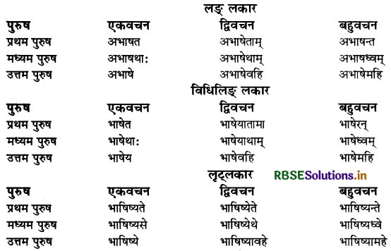 RBSE Class 9 Sanskrit व्याकरणम् धातुरूपाणि 67