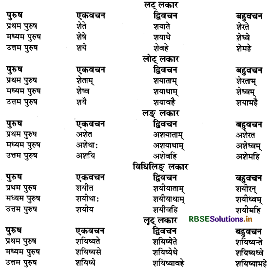 RBSE Class 9 Sanskrit व्याकरणम् धातुरूपाणि 69