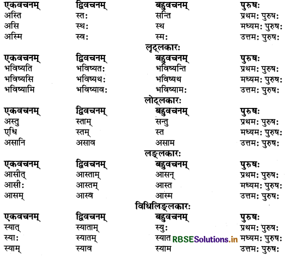 RBSE Class 9 Sanskrit व्याकरणम् धातुरूपाणि 9