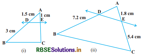 RBSE Solutions for Class 10 Maths Chapter 6 त्रिभुज Ex 6.2 Q1