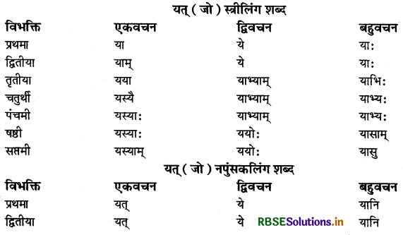 RBSE Class 9 Sanskrit व्याकरणम् सर्वनाम शब्द 2