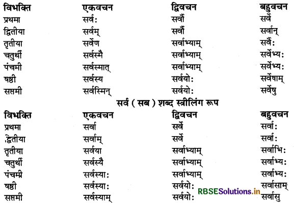 RBSE Class 9 Sanskrit व्याकरणम् सर्वनाम शब्द 26