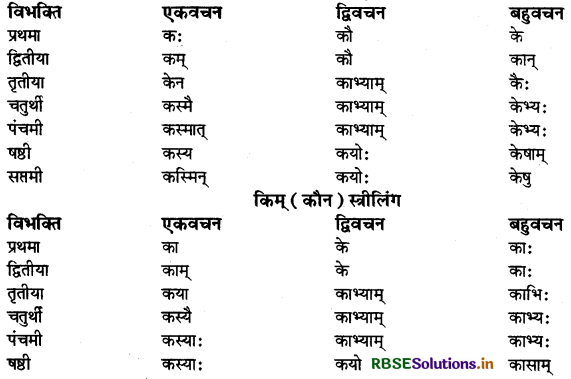 RBSE Class 9 Sanskrit व्याकरणम् सर्वनाम शब्द 4