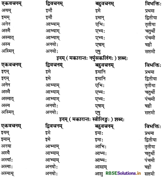 RBSE Class 9 Sanskrit व्याकरणम् सर्वनाम शब्द 6