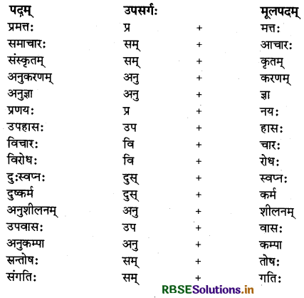 RBSE Class 9 Sanskrit व्याकरणम् उपसर्गाः 8