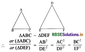 RBSE Solutions for Class 10 Maths Chapter 6 त्रिभुज Ex 6.4 Q1