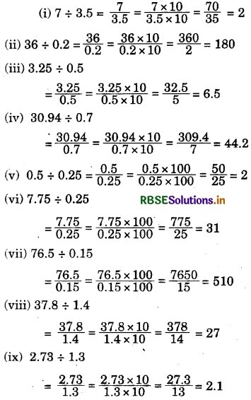 RBSE Solutions for Class 7 Maths Chapter 2 Fractions and Decimals Ex 2.7 1