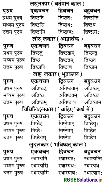 RBSE Class 8 Sanskrit व्याकरण धातु-रूपाणि 13