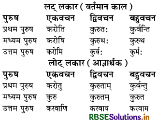 RBSE Class 8 Sanskrit व्याकरण धातु-रूपाणि 14