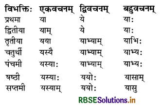 RBSE Class 8 Sanskrit व्याकरण सर्वनाम शब्द 8.1