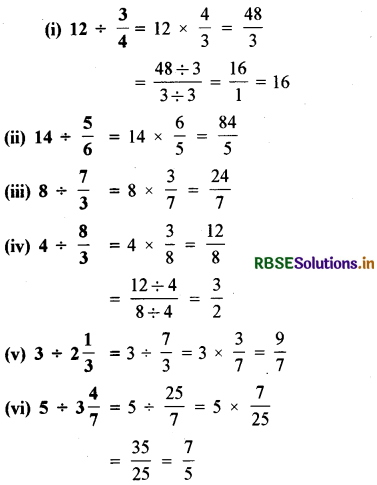 RBSE Solutions for Class 7 Maths Chapter 2 भिन्न एवं दशमलव Ex 2.4 1
