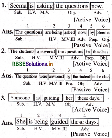 RBSE Class 6 English Grammar Active Voice - Passive Voice 2